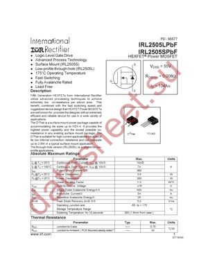 IRL2505LPBF datasheet  